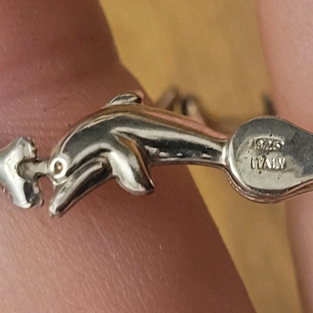 Italy 925 Sterling Silver Dolphin Link Bracelet Nautical Sea Life